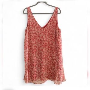 CHARLES HENRY PINK FLORAL TANK DRESS SIZE LARGE